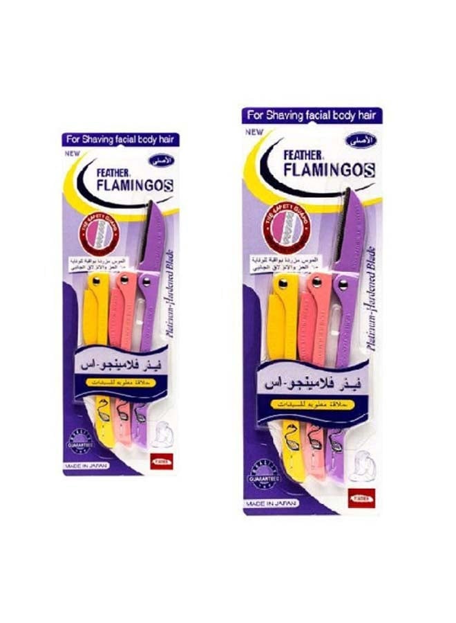 Flamingo Pack Of 2 Facial Touch-Up Razor Multicolour