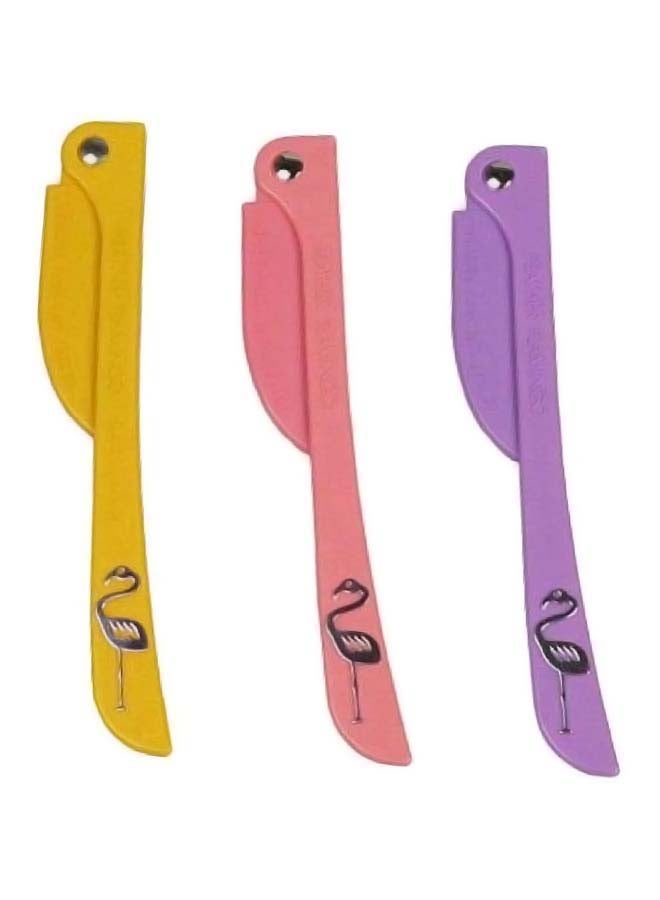 Flamingo Pack Of 2 Facial Touch-Up Razor Multicolour