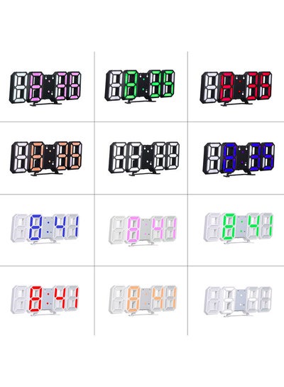 ساعة رقمية LED ثلاثية الأبعاد متعددة الألوان 29.00x4.50x10.00سم