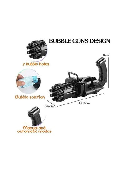 8 Hole Design Portable Non-Toxic Electric Gatling Bubble Maker Machine Gun