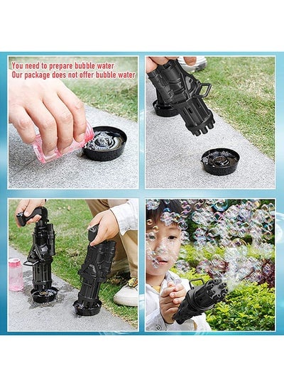8 Hole Design Portable Non-Toxic Electric Gatling Bubble Maker Machine Gun
