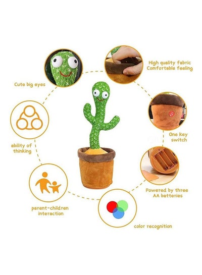 Electric Dancing, Singing, Recording Cactus Plush Toy With 60 English Songs For Kids