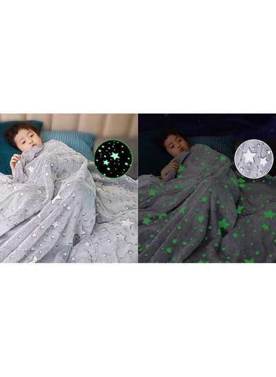 بطانية دافئة ومريحة تتوهج في الظلام قطن رمادي 127 × 152 سم
