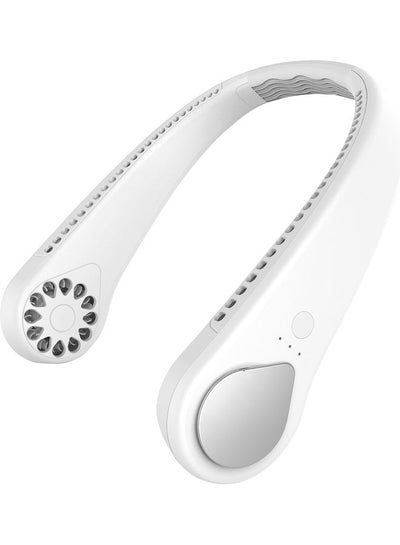 Portable Neck Hanging Hands-Free Bladeless Rechargeable Fan S0-1037 White