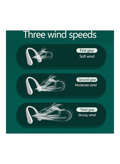 Portable Neck Hanging Hands-Free Bladeless Rechargeable Fan S0-1037 White