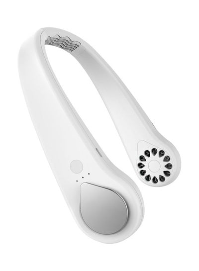 Portable Neck Hanging Hands-Free Bladeless Rechargeable Fan S0-1037 White