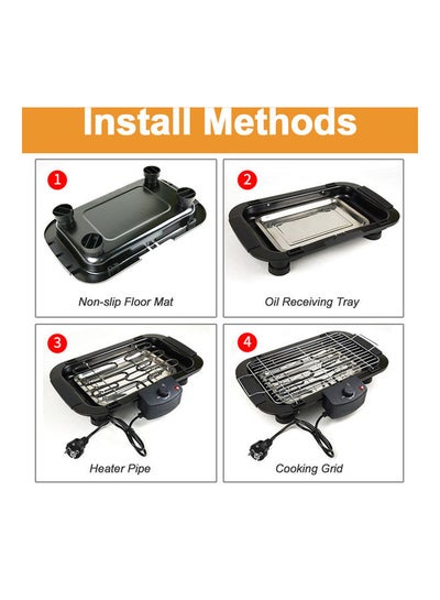 2000W Portable Electric Kitchen BBQ Grill 2000.0 W NE-CH9596 Black