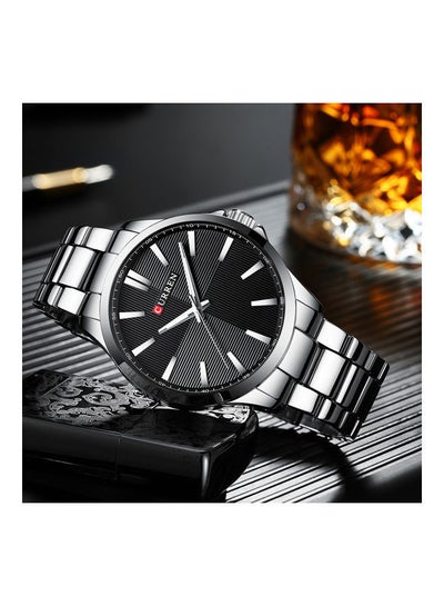 Men's Waterproof Analog Wristwatch 8322 - 45 mm - Silver