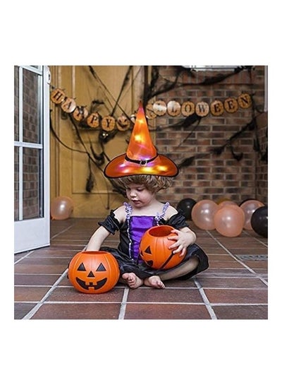 Halloween Glowing Witch Hat With LED Light For Costume and Decoration 35 x 38cm