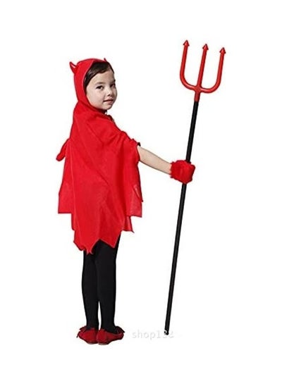 Devil Halloween Costume With Fork For Kids -Large 120-140cm