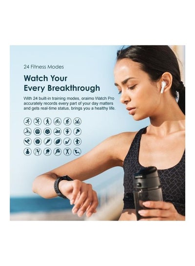 OSW-16 PRO Smart Watch Built-in Fitness Tracker with Heart Rate and Blood Oxygen Monitor(SPo2) Black/Chrome