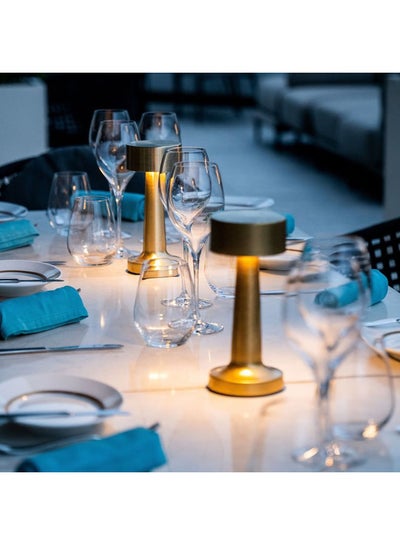 LED Portable Battery Table Light Gold 9 x 21cm
