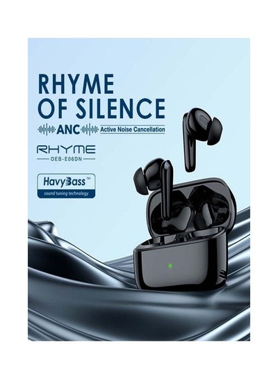 سماعات أذن لاسلكية Rhyme Anc لإلغاء الضوضاء، لون أسود