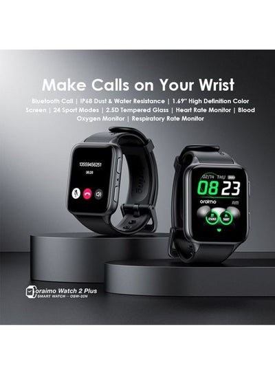 300.0 mAh Watch 2 Plus Smartwatch 1.69 Inch Bluetooth Calling Black