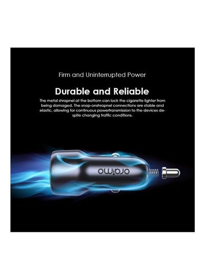 Bullet 48 Car Charger Dual Ports USB-A And Type C Black