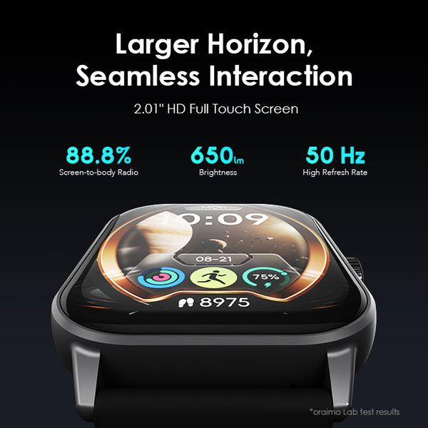 Oraimo 2.01 Inches Watch 5 Smartwatch with Health Monitoring – Berry Grey