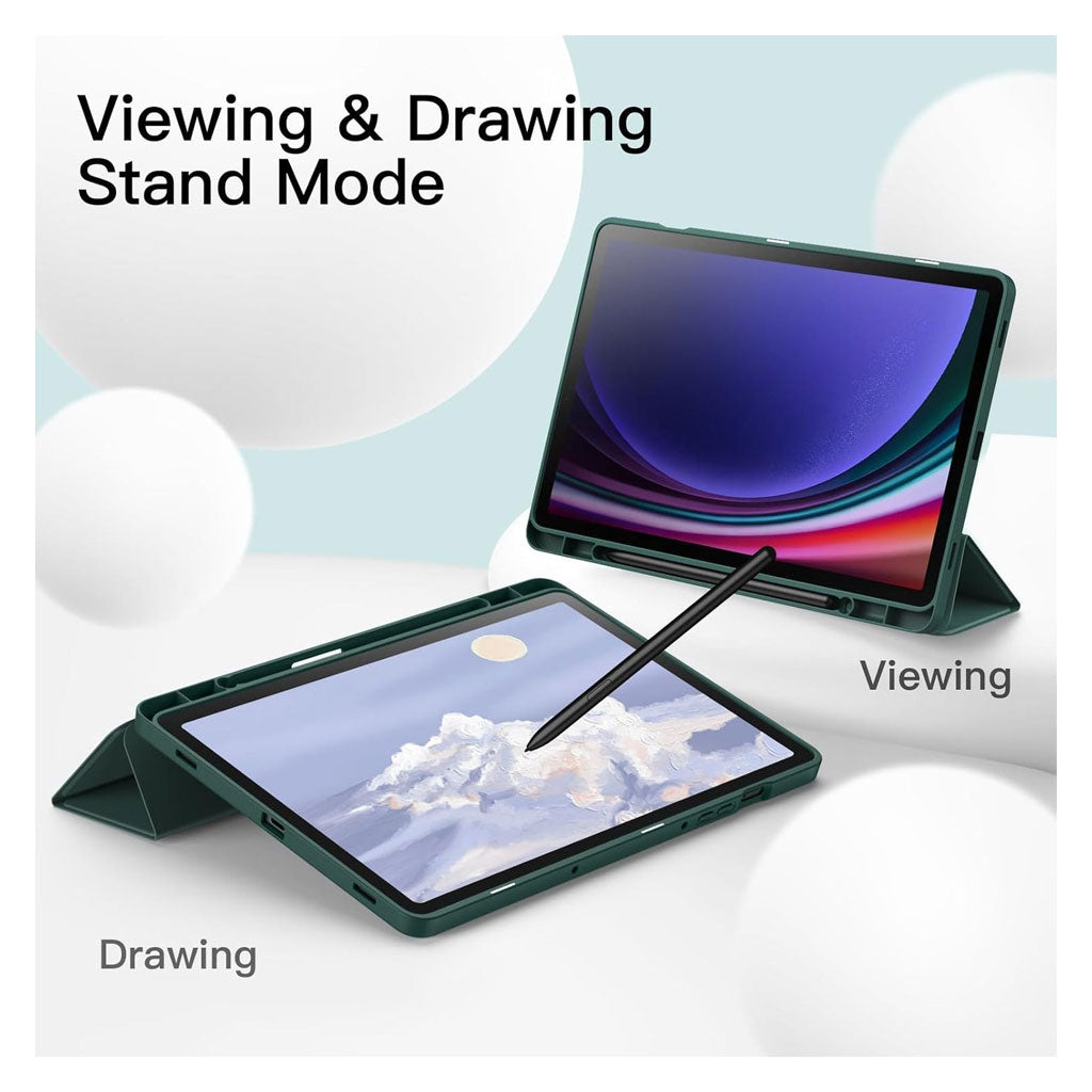 PROTECT Samsung Tab S10 FE Protective Tablet Cover | Trifold Stand | Auto Wake/Sleep | Silicone | Pencil Slot | Anti-Fingerprint | Black