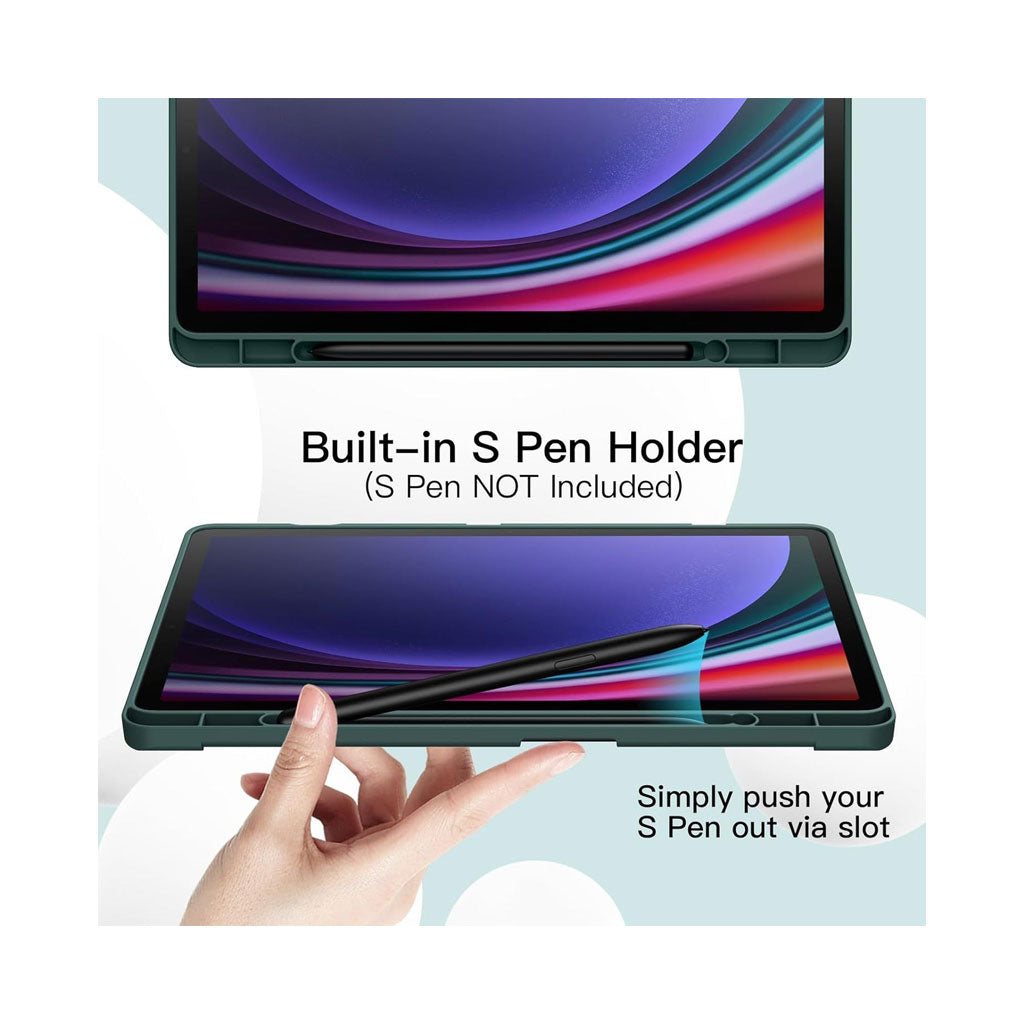 PROTECT Samsung Tab S10 FE Protective Tablet Cover | Trifold Stand | Auto Wake/Sleep | Silicone | Pencil Slot | Anti-Fingerprint | Black