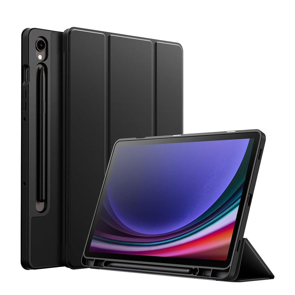 PROTECT Samsung Tab S10 FE Protective Tablet Cover | Trifold Stand | Auto Wake/Sleep | Silicone | Pencil Slot | Anti-Fingerprint | Black