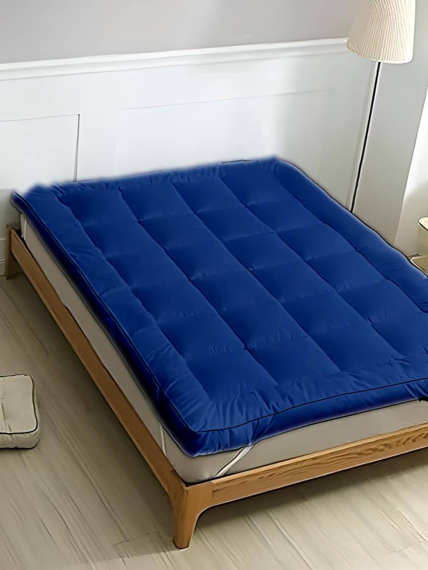 MAXQON Mattress Topper 10CM Thickness Quilted Microfiber 900gsm, Color Blue, Queen Size 150x200cm