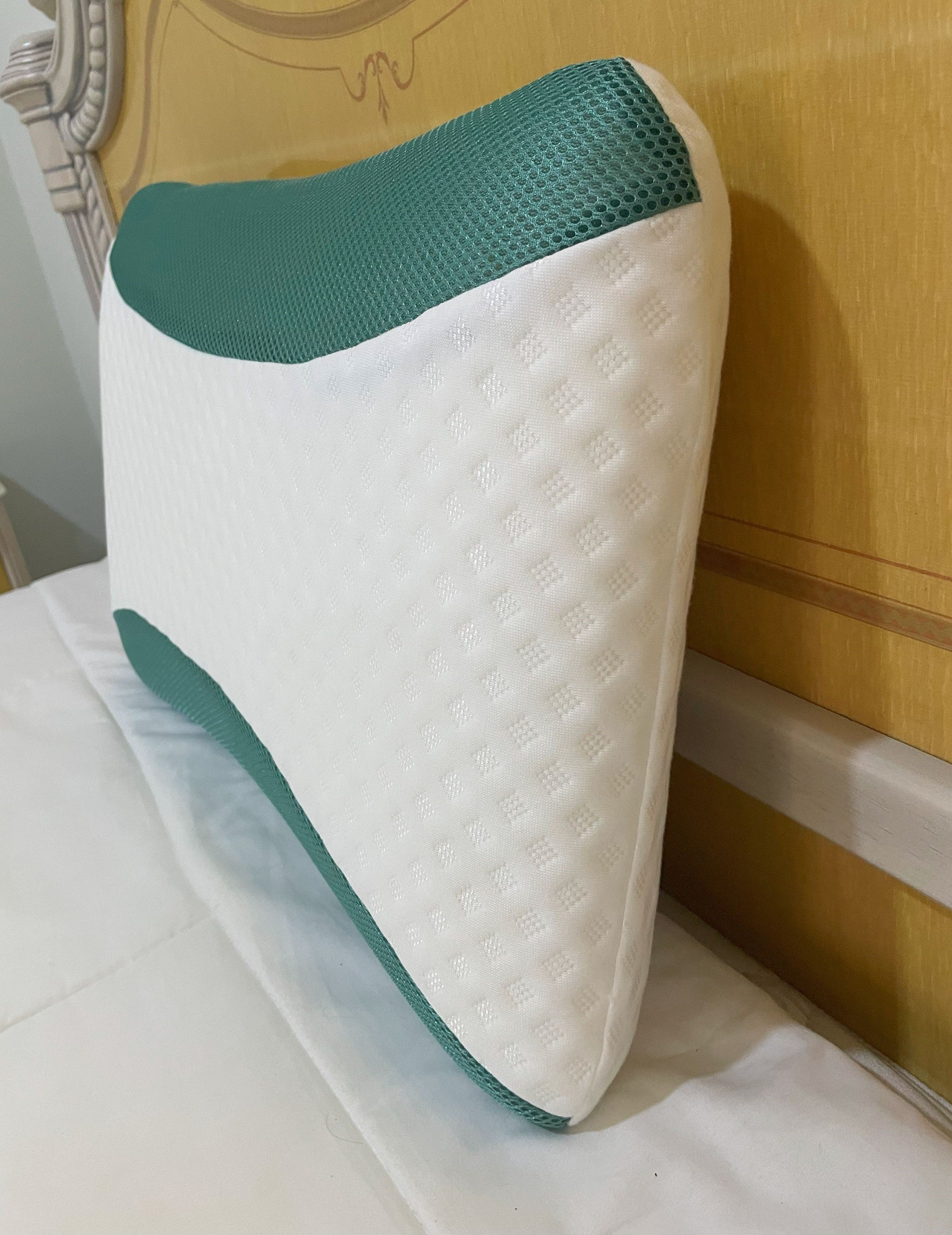 Set Of 2-Eucalyptus Infused Memory Foam Pillow With Removable Cover - Hypoallergenic & Breathable- 60x40x12cm