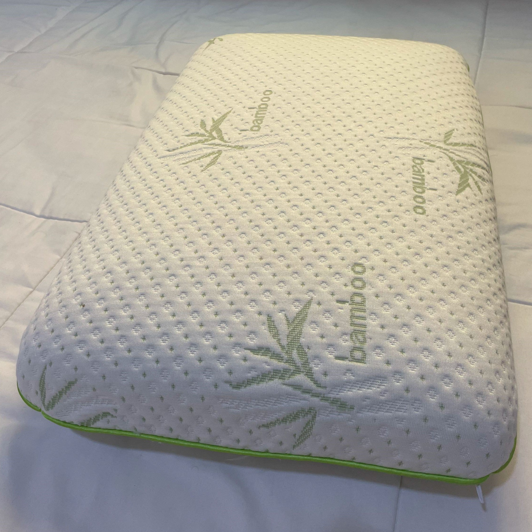 Set Of 2-Bamboo Memory Foam Pillow With Removable Bamboo Rayon Cover - Hypoallergenic & Breathable- 60x40x13cm