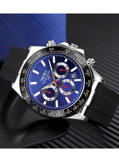 SKMEI 9275 Men's Business Chronograph Date Display Silicon Strap Quartz Watch