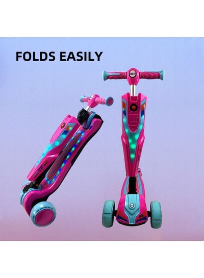 3 Wheel Foldable Kick Scooter for Kids with Colorful  Lights