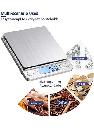 Gram Scale Small Digital Food Scale, 0.01Gram/0.001Ounce Accurate Weight Kitchen Scale for Jewelry Baking Soap 9 Units Tare Function LCD Display