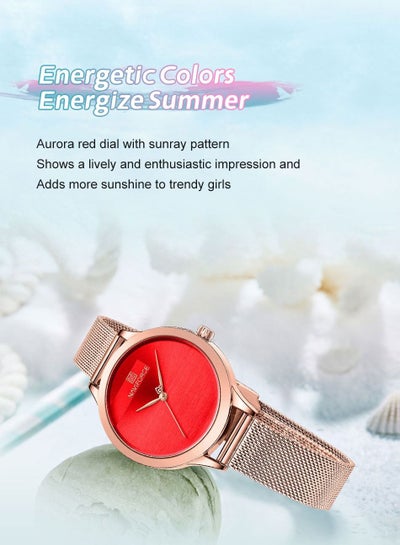 2023 جديد وصول NAVIFORCE NF5027 رومانسية ساحرة كوارتز نساء ساعات فاخرة سوار فولاذي غير قابل للصدأ الأحمر الهاتفي سيدة ساعة reloj mujer