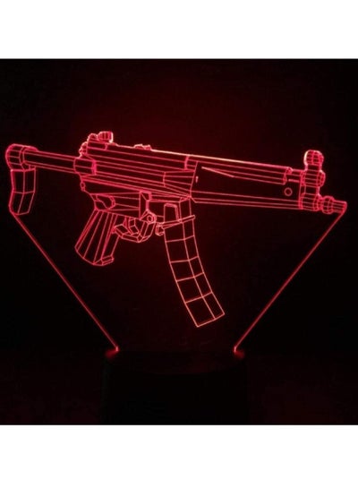Submachine Gun Figure Night Light LED 3D Illusion USB Touch Sensor Children's Kids Gift Game Gun TableLamp machinMe Gun Figure