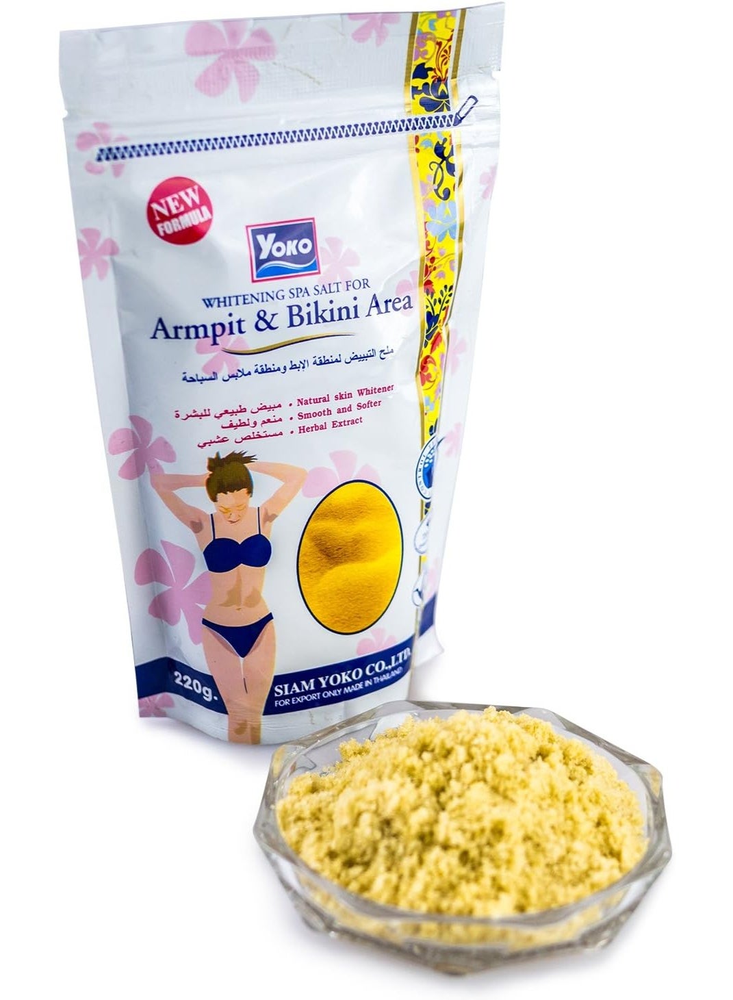 YOKO Whitening Spa Salt For Armpit and Bikini Area (220g, White)