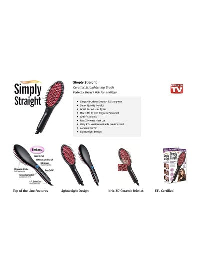 Hair Electric Comb Brush 3 in 1 Ceramic Fast Hair Straightener For Women's Hair Straightening Brush with LCD Screen, Temperature Control Display Hair Straightener
