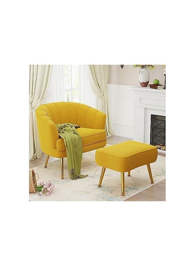 Exclusive Velvet Accent Chairs For Living Room Bedroom Office Upholstered Single Sofa Chair Arm Chair Comfy Chair Reading Club Coffee Chair With Metal Legs