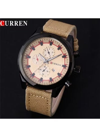 Curren 8196 Mens Water Resistant Analog Watch - Beige
