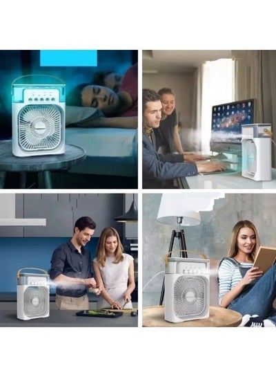 Air Cooler Fan Humidifier 3 in 1 Mini Evaporative Air Cooler with 7 Colors LED Light