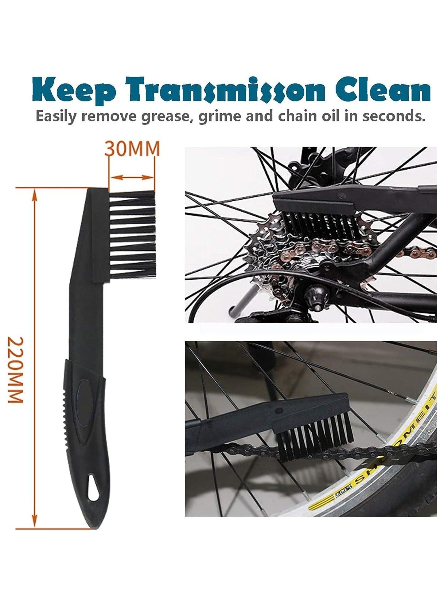 Bike Chain Cleaner, 4 Pack Bike Cleaning Kit, Portable Bike Chain Scrubber and Chain Brush, Bicycle Cleaning Brush Tool for Cycling, Mountain Bike, Road Bike, BMX