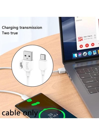 1M 2.4A Type-c Android Data Cable with USB Connector Fixing Clip Budi comes with storage clips