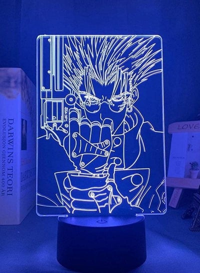 Multicolour 3D LED Illusion Lamp Night Light USB Anime Three Shot Wash Stamp Children Room Decorated Birthady Present Comic Wash Stamp Three Shot