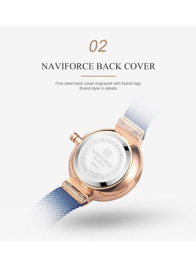 NAVIFORCE Women Luxury Creative Design Watch Stainless Steel Mesh Band Watches for Lady NF5013