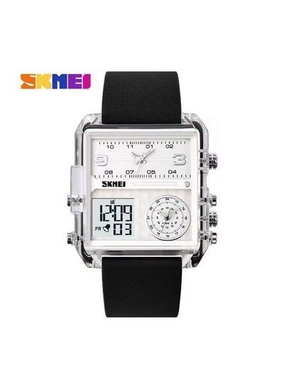 SKMEI 2021 Transparent Case Square Watch w/ Three Dials