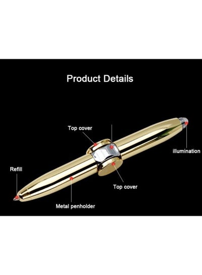 Fingertip Gyro Pen Metal Stress Relief Pen Contraction Rotator Toy Pen Used for Writing, Playing and Decompression