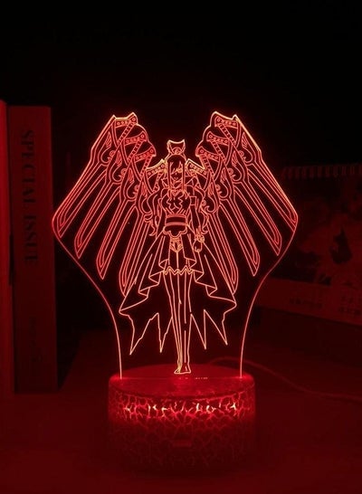 Multicolour 3D Illusion Table Lamp Led Night Light Base Crack Fairy Tail Erza Scarlet Anime For Room Decoration Hummy Child Birthday Manga Room