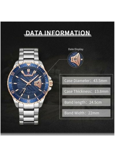 NAVIFORCE NF9191 Men's Classic Stainless Steel Luminous Analog Casual Watch