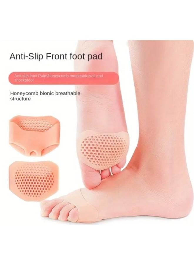 2 Pieces Non-Slip Super Soft Honeycomb Forefoot Pads Anti-Wear Foot Pads For High-heeled Shoes