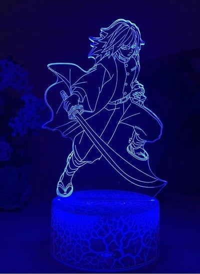 Giyu Tomioka Light Demon Slayer Kimetsu no Yaiba Usb 3D Night Lamp Bedroom Decor