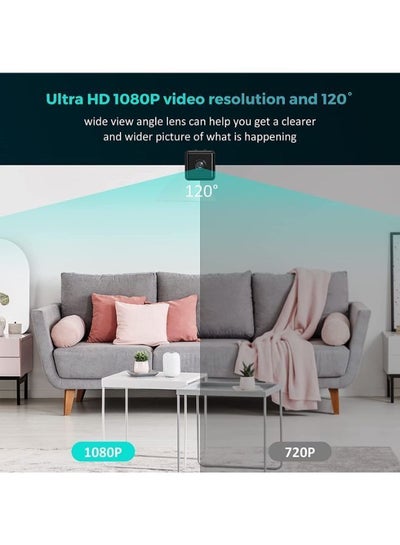 Wireless Mini WiFi Security Camera, Small Camera HD 1080P with App, Nanny Cam with Live Video and Video Recorder, Mini Camera with Motion Detection Night Vision for Home and Office Surveillance.