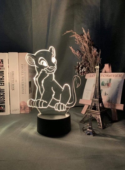 Illusion Lamp LED Multicolor Night Light The Lion King Simba Figure Baby Touch Sensor 16 Color Changing