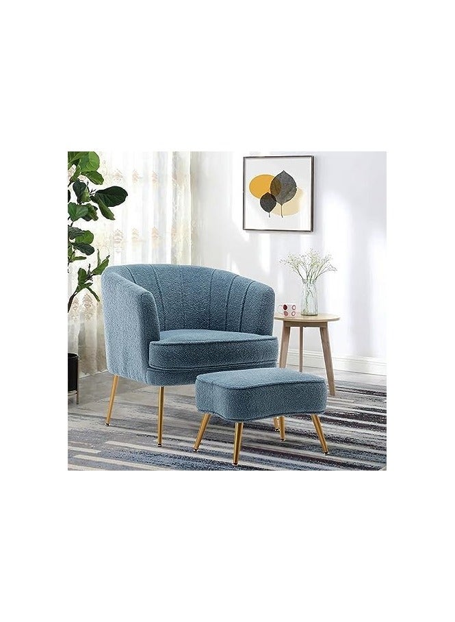 Exclusive Velvet Accent Chairs For Living Room Bedroom Office Upholstered Single Sofa Chair Arm Chair Comfy Chair Reading Club Coffee Chair With Metal Legs