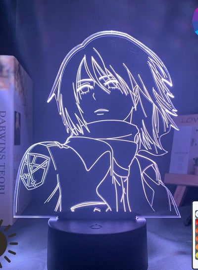 LED Night Light Attack on Titan Mikasa Ackerman Nightlight 3D Lamp Bedroom Decor